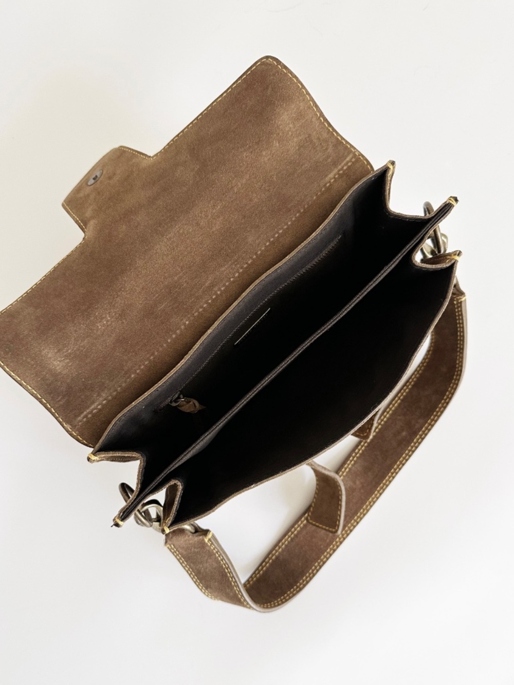 NWOT Vintage Miu Miu Brown Suede Buckle Shoulder Bag Y2K - Picture 10 of 14